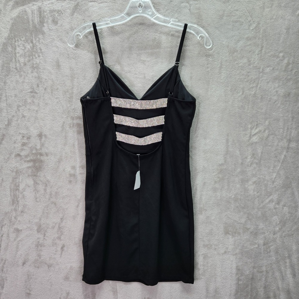 Charlotte Russe‎ Mini Dress Womens Medium Black Rhinestone Back Party Cocktail